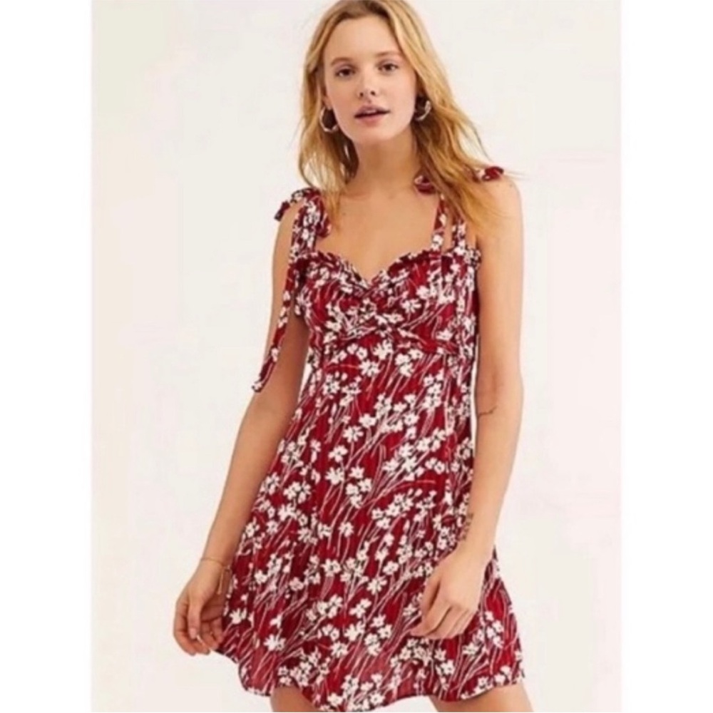 Free People Love Like This Mini Dress Red Floral